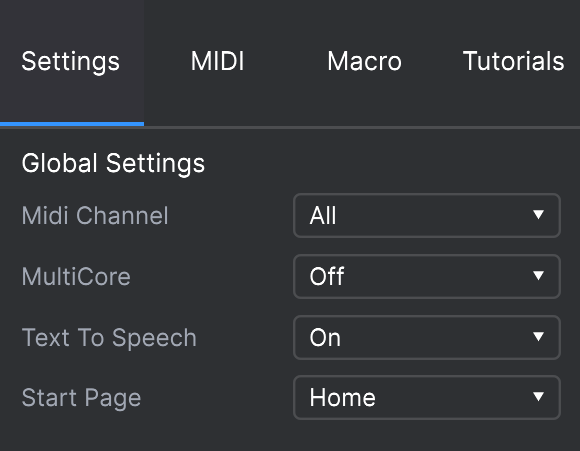 settings