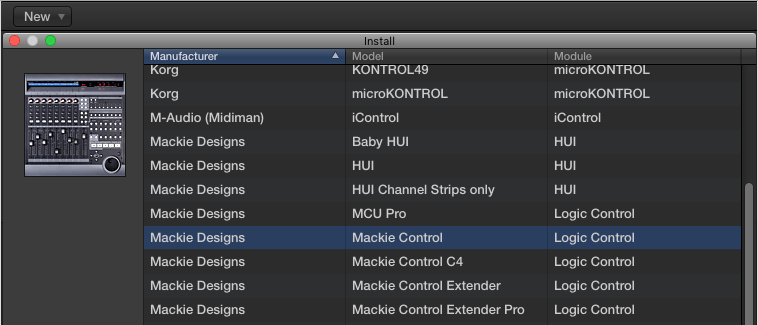 logic select mackie