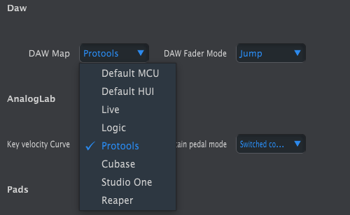 keylab mkii mcc select daw control surface protools