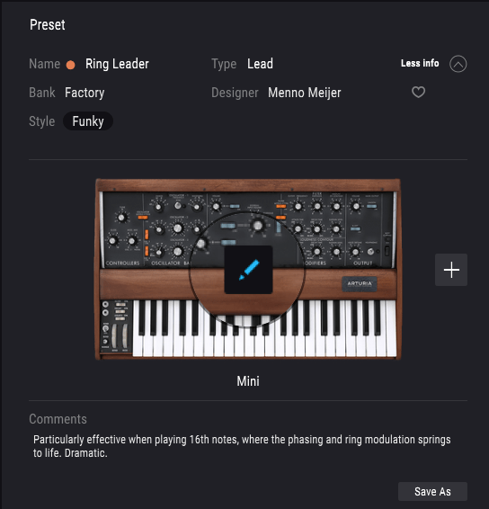 al3 edit preset preset view