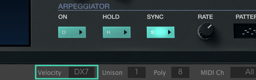 dx7 velocity mode
